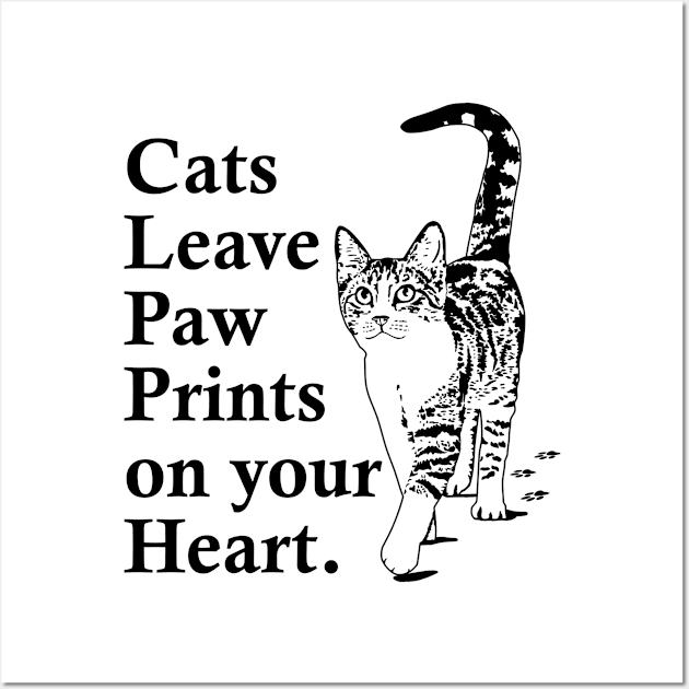 Cats Leave Paw Prints on your Heart Wall Art by Meditate and Sloth